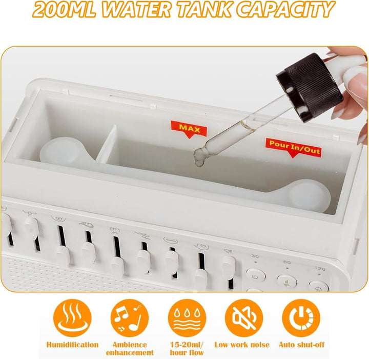 White Noise Night Light Humidifier, Sound Box White Noise Sleep Sound Machine, Portable Sleep Sound