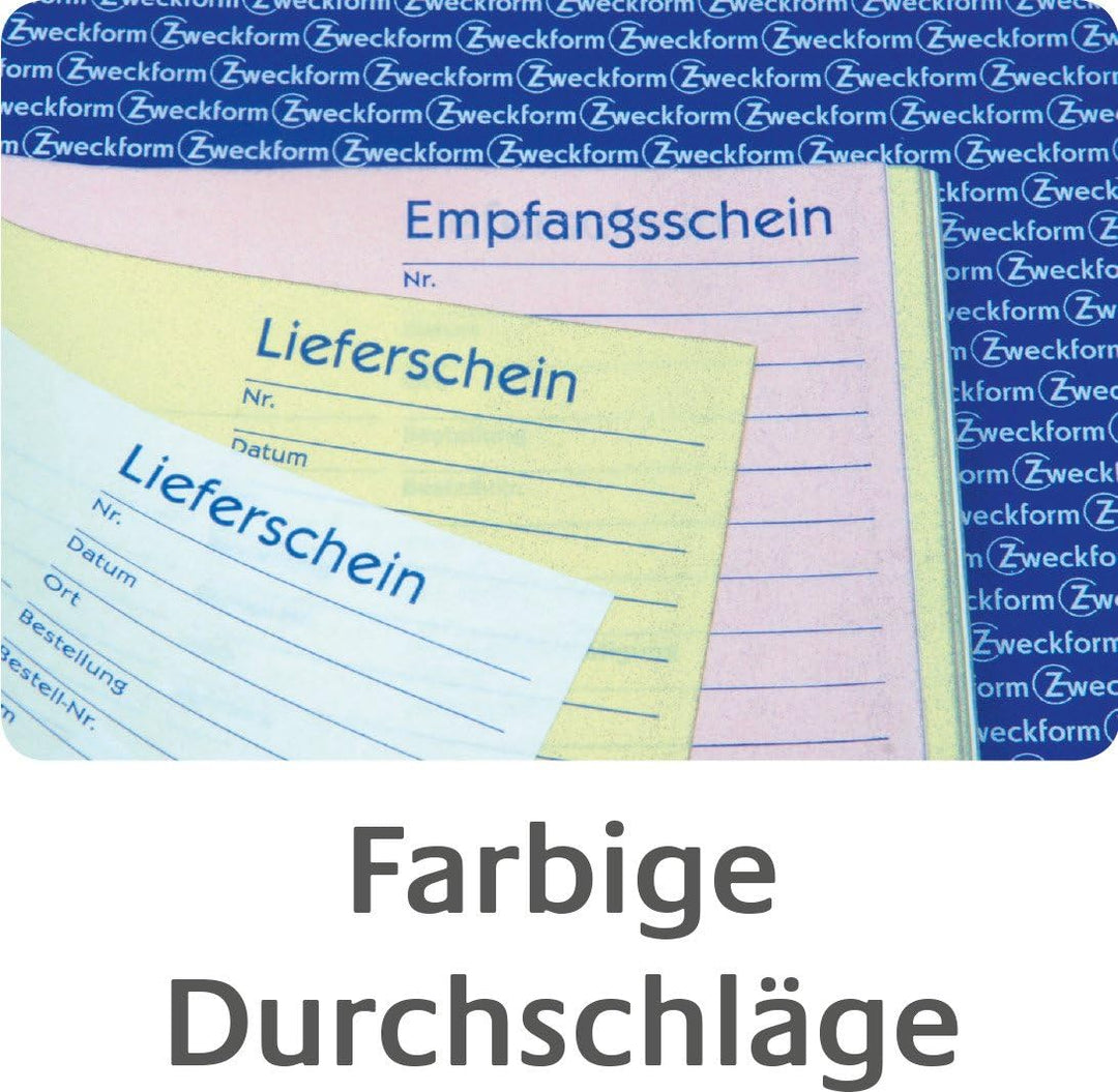 AVERY Zweckform 1731 Rechnung (A5, 3x40 Blatt, selbstdurchschreibend mit farbigen Durchschlägen, zur