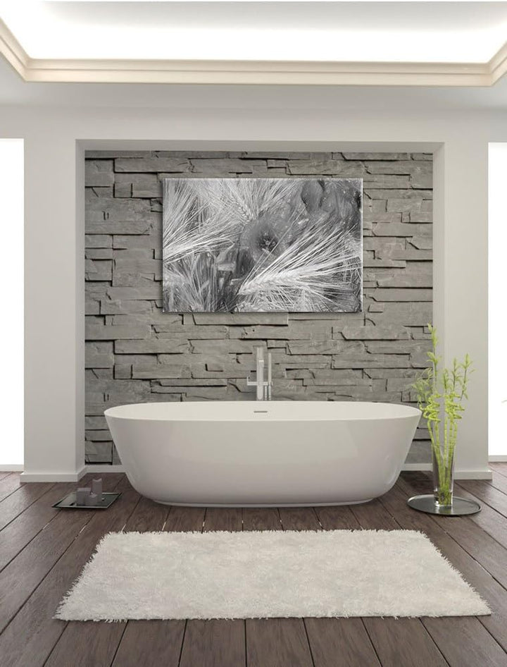 Pixxprint Mohnblumen auf dem Mais-Feld als Leinwandbild/Grösse: 100x70 / Wandbild/Kunstdruck/fertig