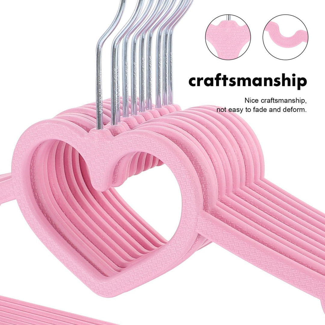 IMIKEYA Kleiderbügel Kunststoff 20er Set - rutschfeste Herz Kleiderbügel Rosa 40cm Stabil Platzspare