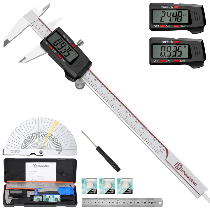 Housolution Digitaler Messschieber 8 Zoll, Messschieber mit grossem LCD-Bildschirm, 4 Messwege, Zoll