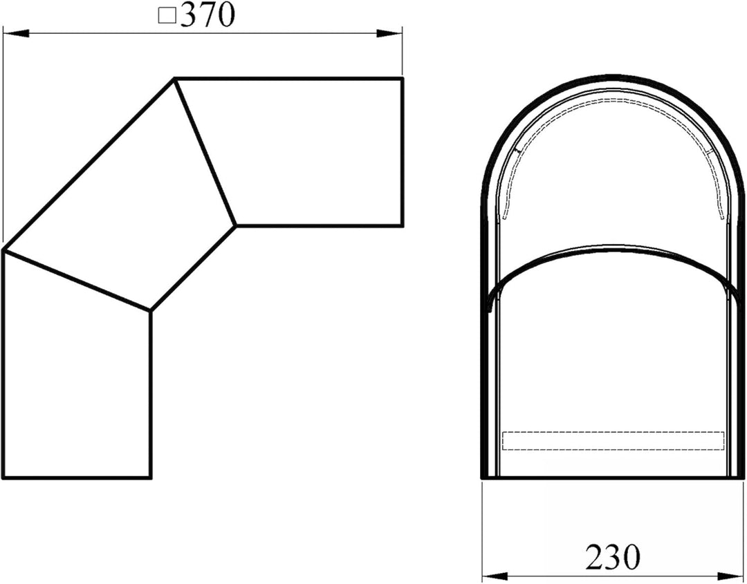 raik Thermoschild für 90° Rauchrohrbogen 150 mm Durchmesser schwarz Stahl 2 mm, Senotherm-beschichte