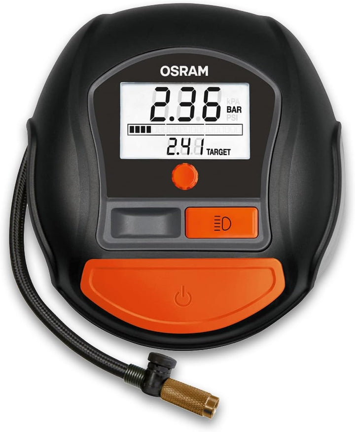 OSRAM TYREinflate 1000, Digitales Reifenfüllgerät mit Auto-Stopp und LED Licht, tragbarer 12V Kompre