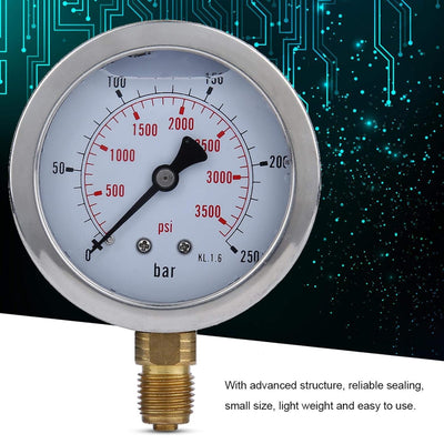 Hydraulisches Manometer-Set, Hydraulikdruckprüfer M16*2-BSP1/4 + 0~250bar/3600psi1,5 m Schlauch, Hyd