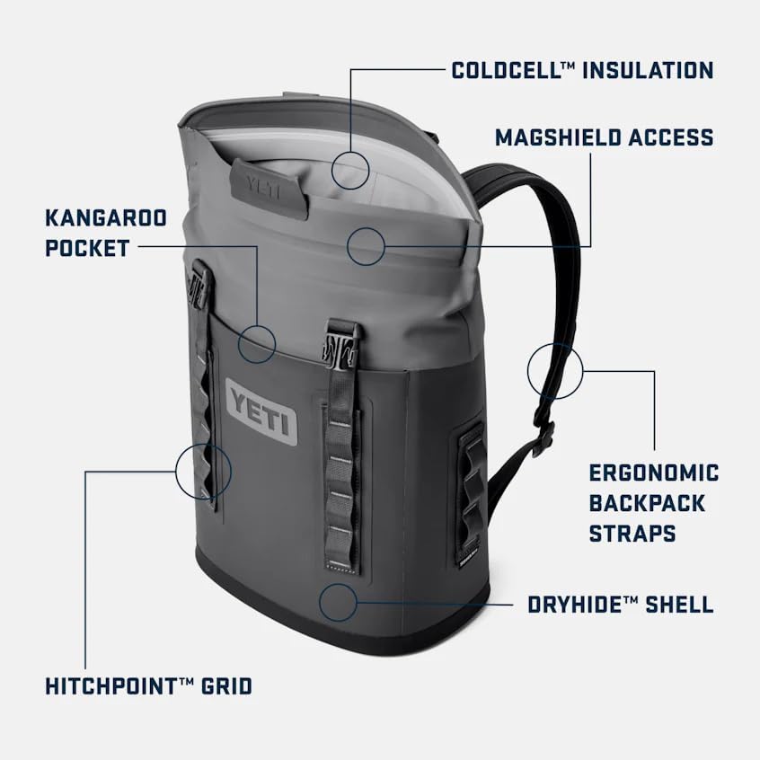 YETI Hopper Soft Backpack Cooler, M12 Big Sky Blue, Big Sky Blue