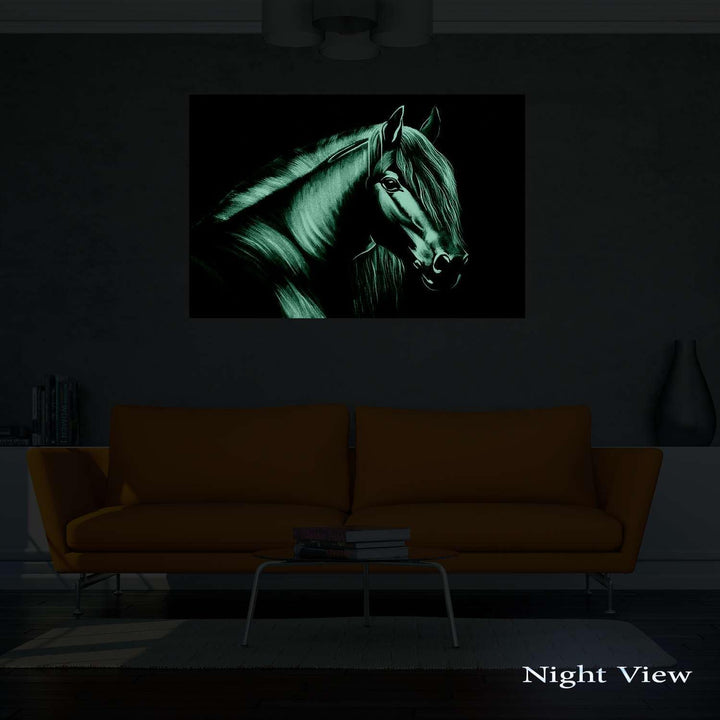 Startonight Bilder Schwarzes Schönheitspferd - Leinwandbilder Moderne Kunst - Tiere Wanddeko Kunstdr