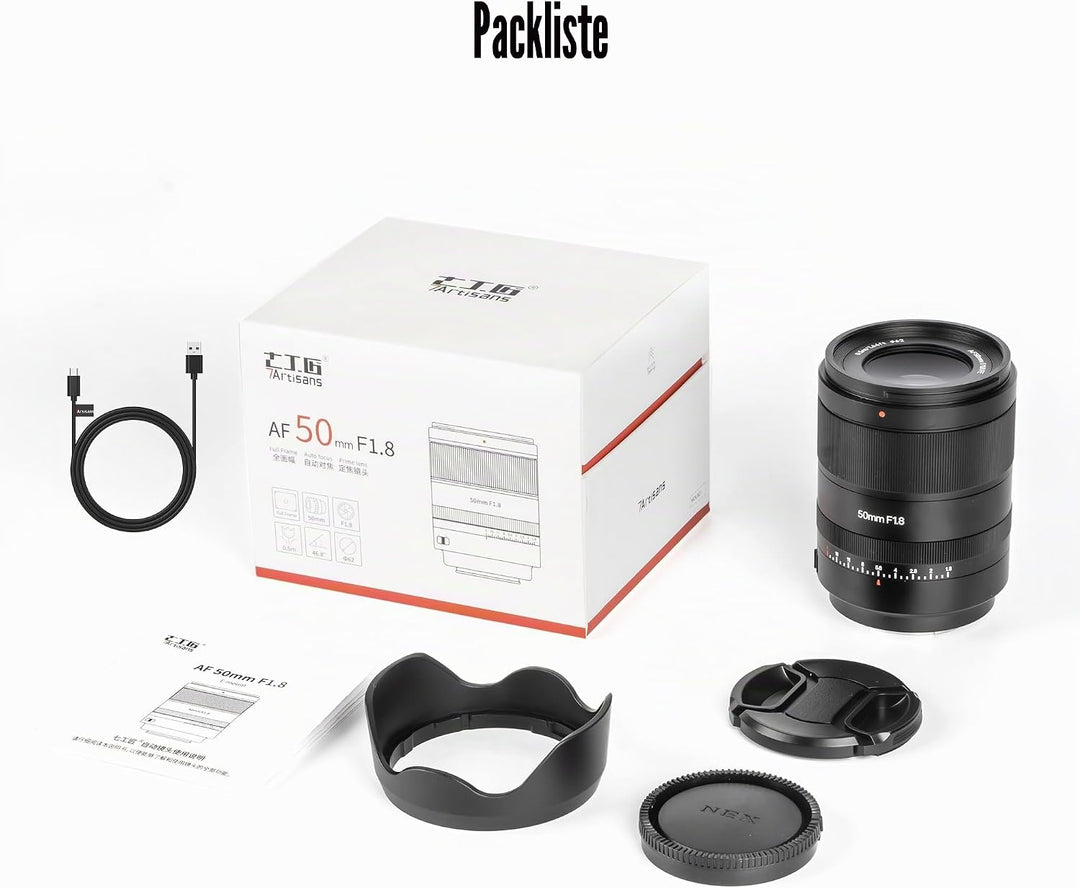 7artisans AutoFocus 50mm F1,8 Vollformatobjektiv, F1,8 grosse Blende, unterstützt automatische/manue