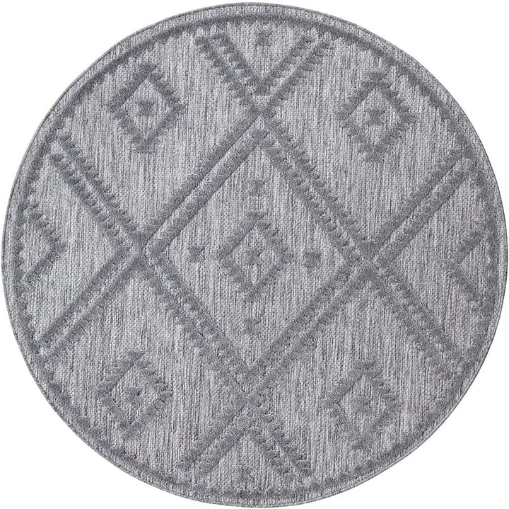 carpet city In-&amp; Outdoor Teppich - Rund 200 cm - für Innen-&amp; Aussenbereich - Wetterfest Balkon-Teppi