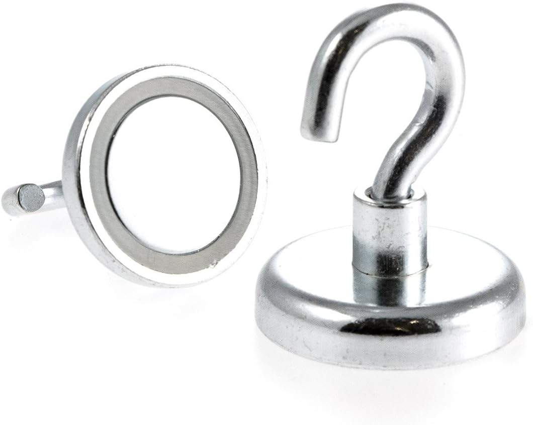Magnetastico® | Set mit 6 sehr starken Neodym-Hakenmagneten N35 | Je 2x Magnethaken 32, 36 & 42 mm Ø