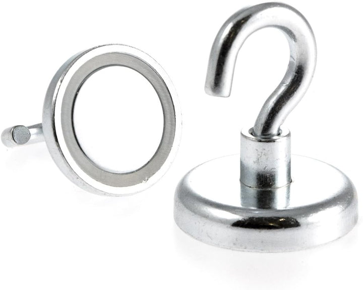 Magnetastico® | Set mit 6 sehr starken Neodym-Hakenmagneten N35 | Je 2x Magnethaken 32, 36 & 42 mm Ø