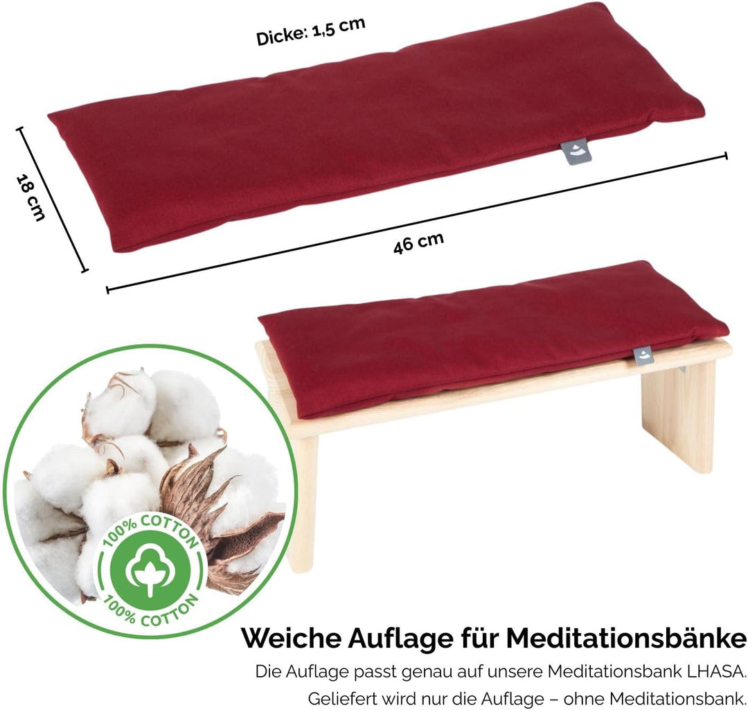 Bodhi Meditationsbank Auflage | Sitzauflage aus Baumwolle | Bequeme &amp; Weiche Polsterung | Sitzunterl