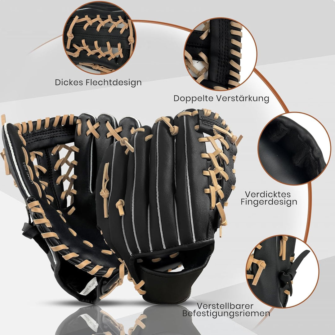 Baseball Handschuhe, Softball Handschuhe mit 1 Ball, Baseball Training Wettbewerb Handschuh Verdicke