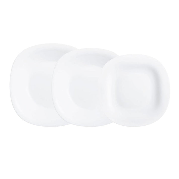 Luminarc Neo Carine Tafelservice aus Opalglas für 6 Personen, 18-teilig, extra robust, weiss, neues
