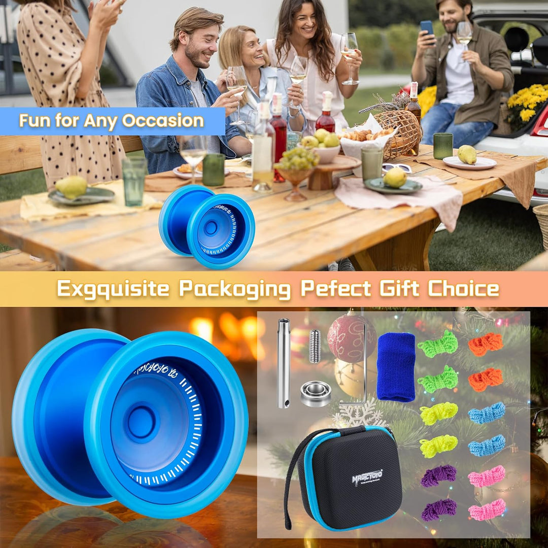 MAGICYOYO JoJo V13 Profi Finger Spin Yoyo für Anfänger & Fortgeschrittene, Dualer Modus für Responsi
