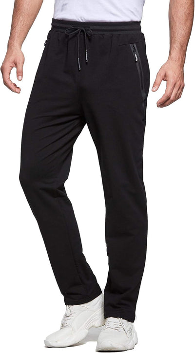 Tansozer Jogginghose Herren mit Reissverschluss Slim Fit Hose Herren mit Taschen S Schwarz, S Schwar