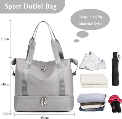 CORIOS Reisetaschen Duffle Bag für Damen/Herren Nylon Sporttasche Weekender Übernachtung Tasche Falt