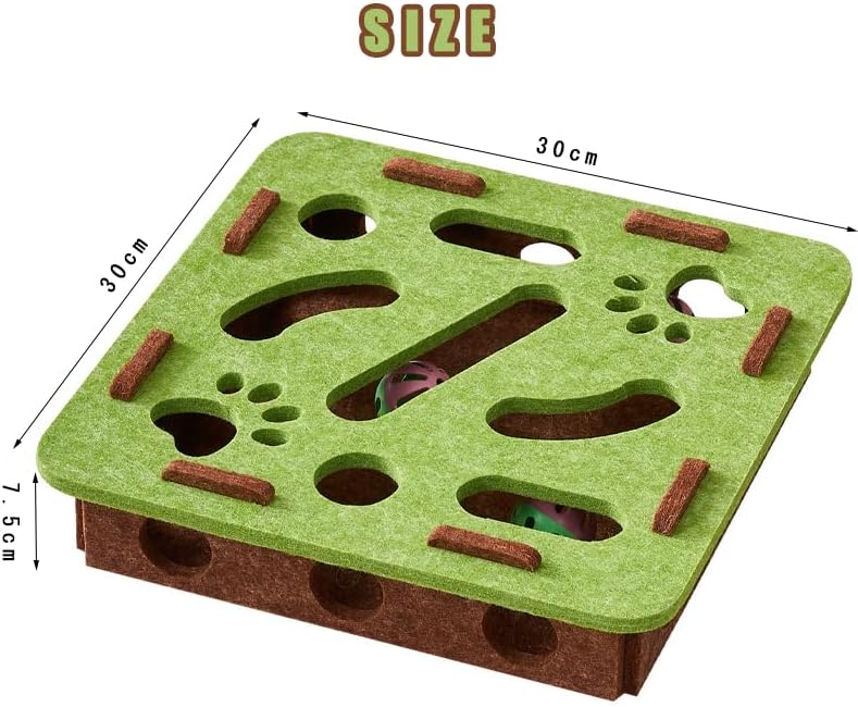 Kaseremy Katze interaktive Puzzle Spielzeug, Filz Labyrinth Katzenspielzeug Selbstbeschäftigung Ball