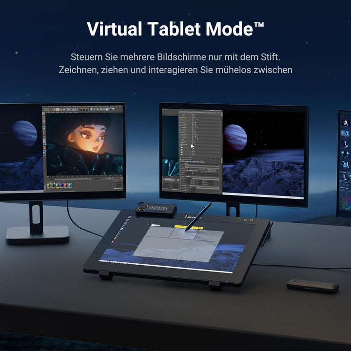 Xencelabs Pen Display 24 Grafiktablett 4K Professionelle 99% Adobe RGB Zeichenmonitor Zeichentablett