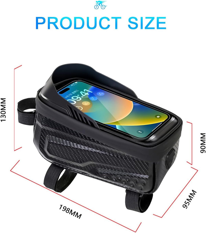 Wasserdichte Fahrrad Rahmentasche mit TPU Touchscreen für Smartphones bis zu 6.8 Zoll – Handytasche,
