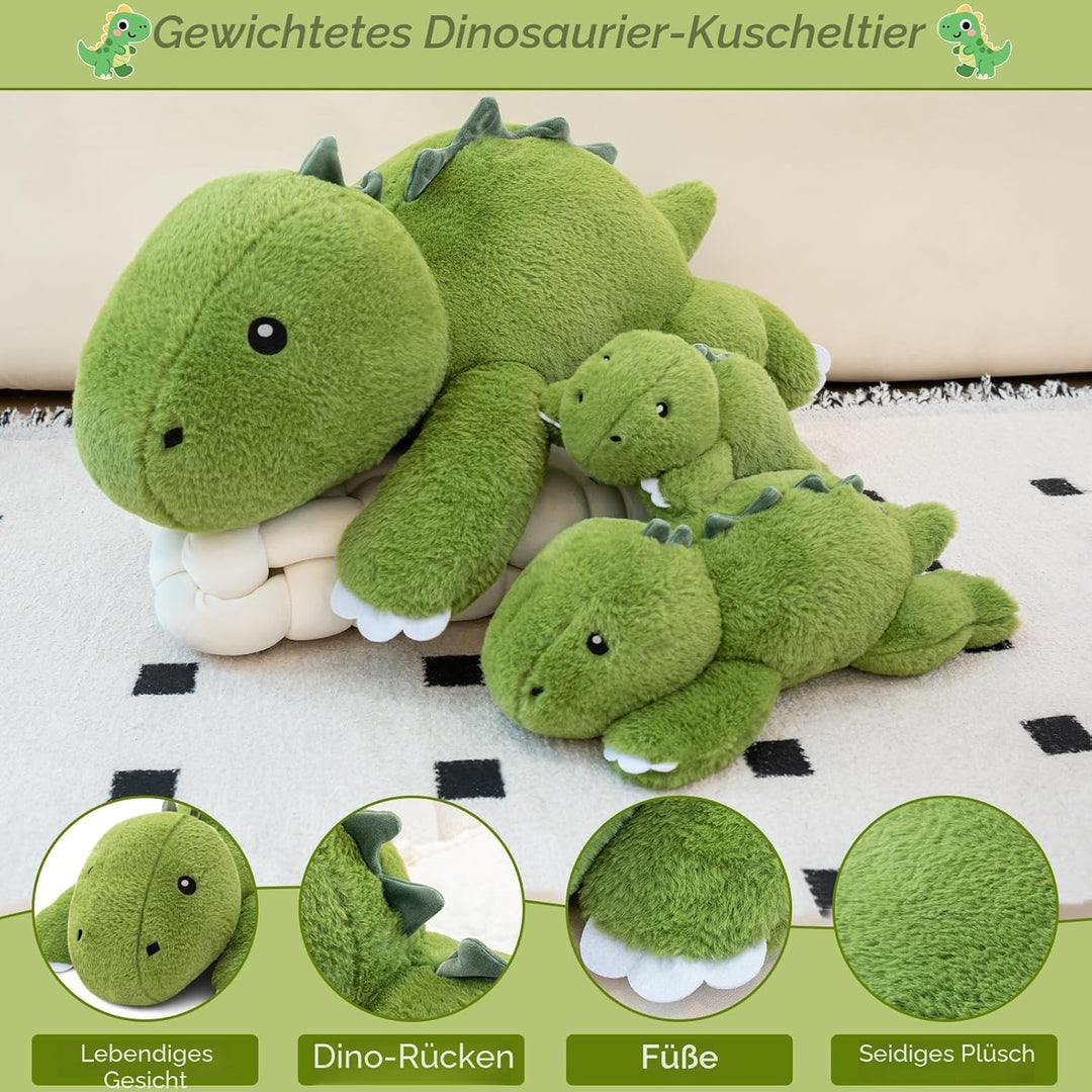 SQEQE Gewichtetes Dinosaurier Kuscheltier, Weiches Dino Plüschtier Kuscheltierkissen mit Gewicht, Cu