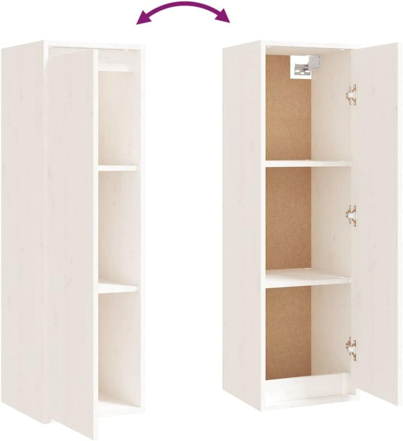 homiuse Wohnzimmer TV-Schränke 3 STK. Weiss Massivholz Kiefer Klassischen TV Schrank Set Wohnzimmer