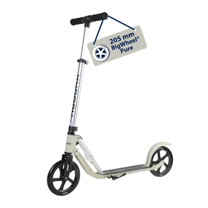 HUDORA BigWheel Pure Scooter - Stabiler Aluminium-Roller mit Ständer - Höhenverstellbarer & zusammen