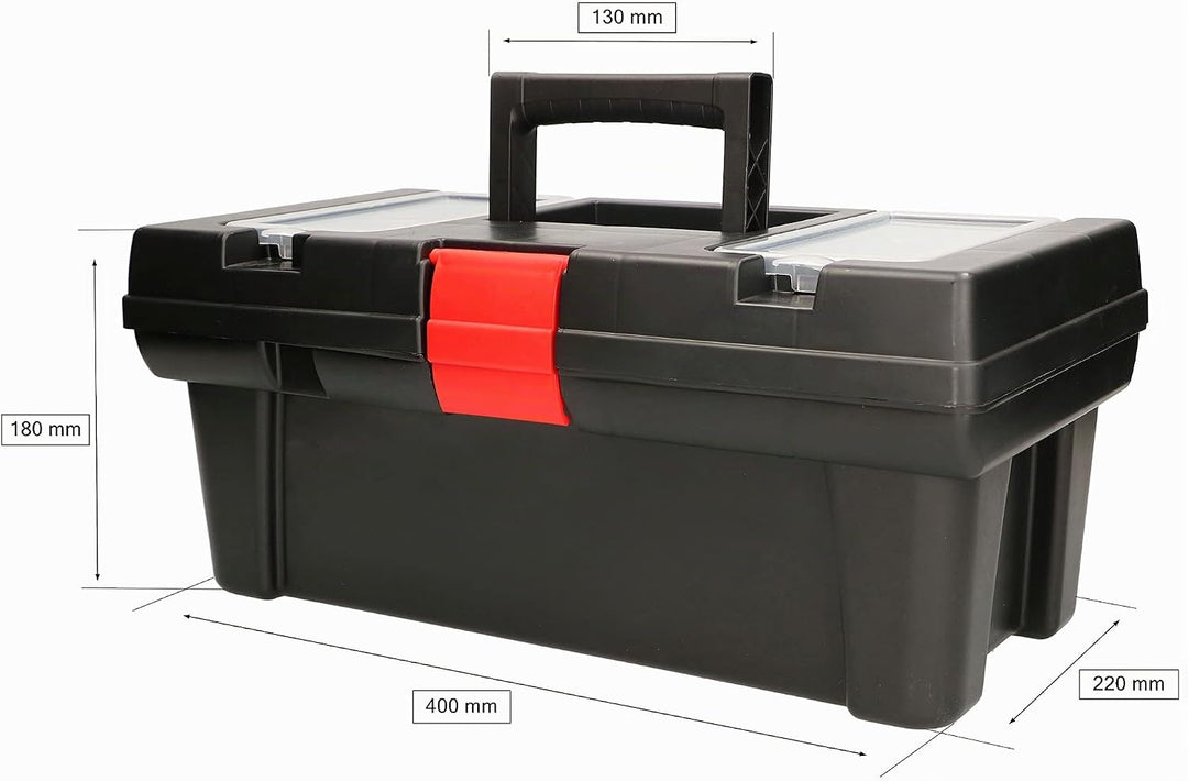 KOTARBAU® Werkzeugkoffer Koffer 16" Werkzeugkasten Organizer Schrauben mit 2 Zusatzfächern, Koffer 1