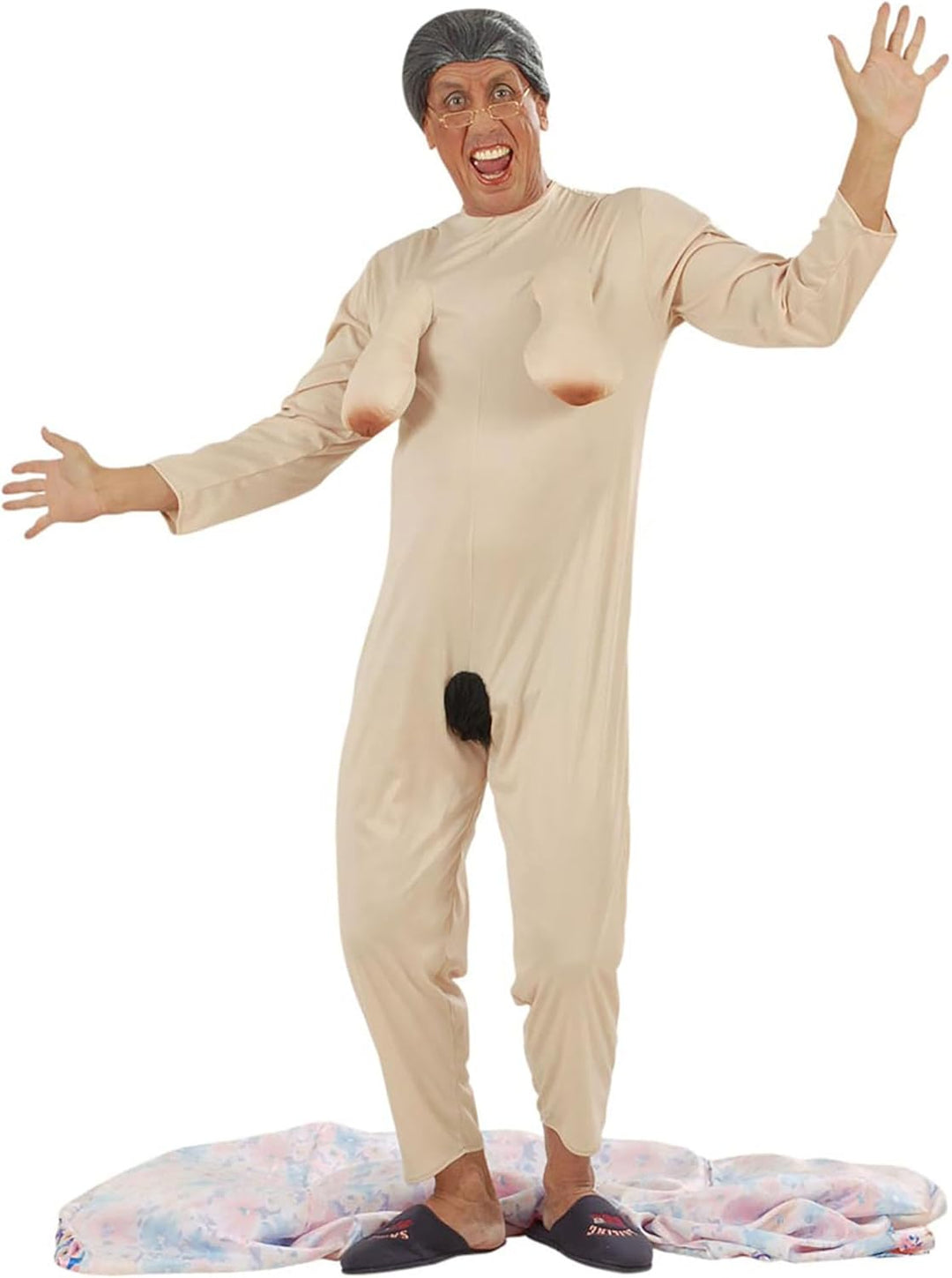 "FLASHER GRANNY" (sexy jumpsuit, dressing gown) - (XL), XL
