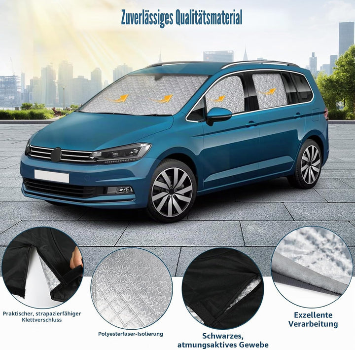 8PCS Sonnenschutz Auto Frontscheibe für VW Touran 5T 2016-2025 | Keine Saugnäpfe Erforderlich, Therm