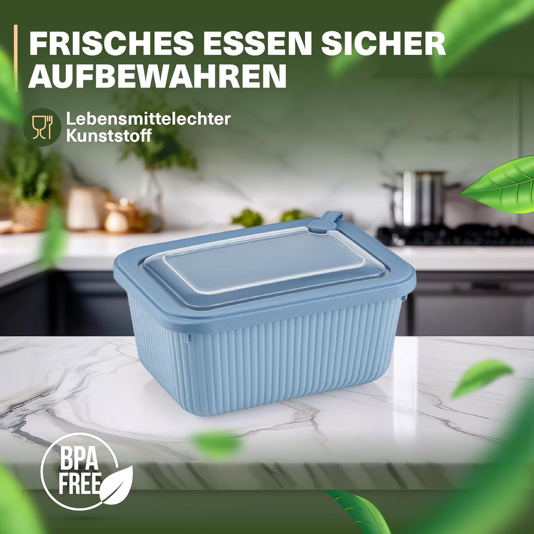 Frischhaltedosen im 3er Set mit transparentem Ventildeckel, Aufbewahrungsbehälter, Küche, stapelbar,