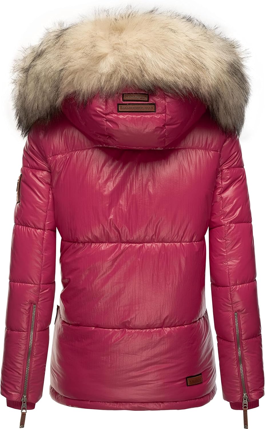 Navahoo Damen Winterjacke Steppjacke warm mit Kunstfellkapuze Tikunaa XS-XL XS Fuchsia, XS Fuchsia