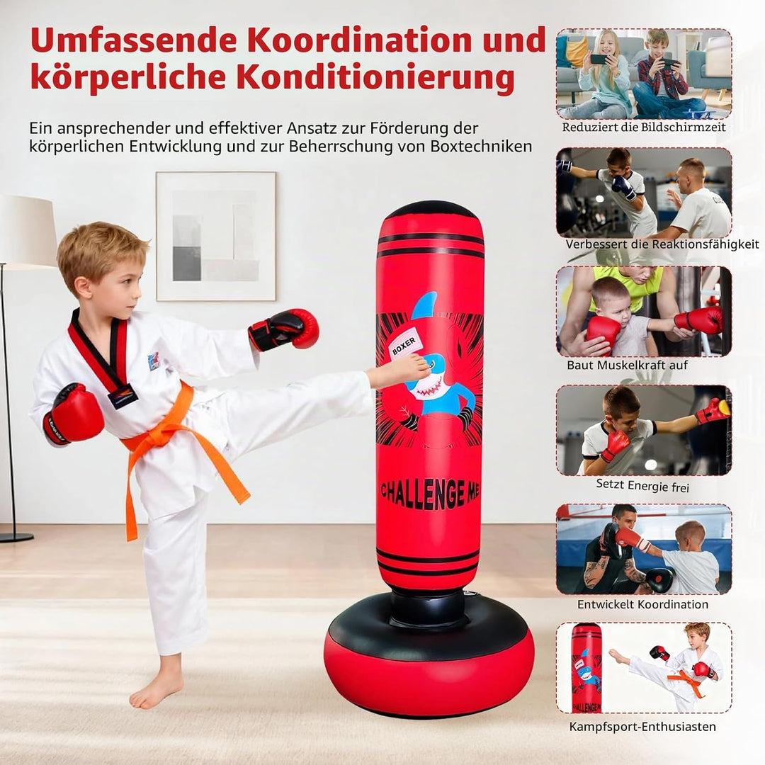 Aufblasbarer Boxsack, 47. 24 Zoll Boxsack, De-Stress Boxsack für Kinder für Junge/Mädchen, Boxsack F