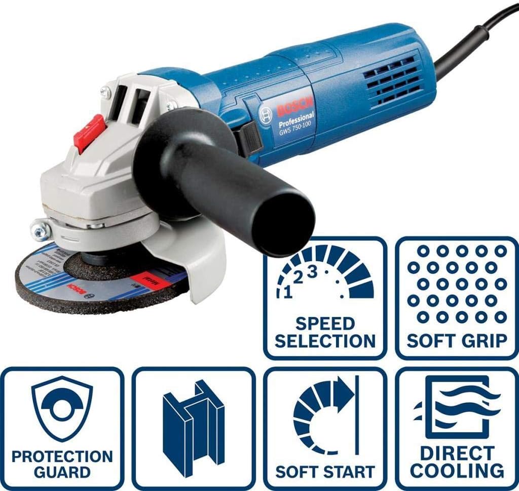 Bosch GWS 750S (115mm) Professional Winkelschleifer, 2 Hände, 750 W