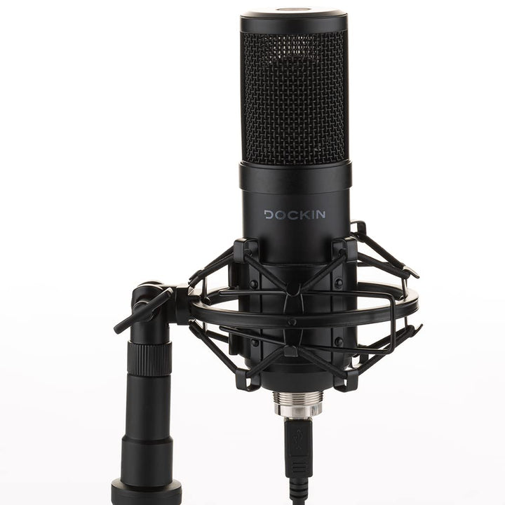 DOCKIN® MP1000 Podcast Mikrofon für PC & Mac mit extralangem 3m USB-Kabel, Streaming Mikrofon mit Dr
