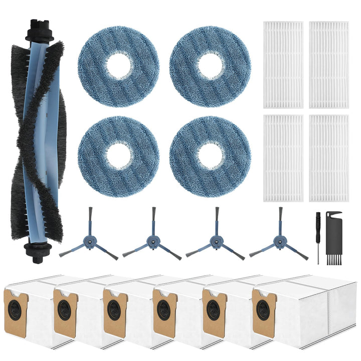 VIEWALL C20 Zubehör für Eufy Omni C20 Staubsauger,1 Hauptbürste, 4 Wischtücher,4 Seitenbürsten,4 HEP
