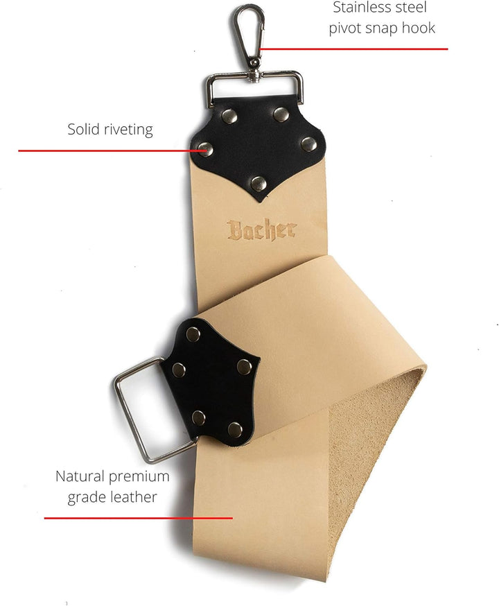 Bacher Premium Leder Streichriemen Breit zum Schärfen von Rasiermesser Set mit Polierpaste für Abzie