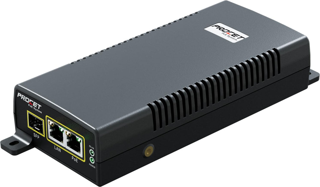 PROCET PoE-Injektor SFP Gigabit PoE++ 60 W, -40 °C bis 55 °C, für PTZ-KI-Kameras, Cisco-/UniFi-WLAN-