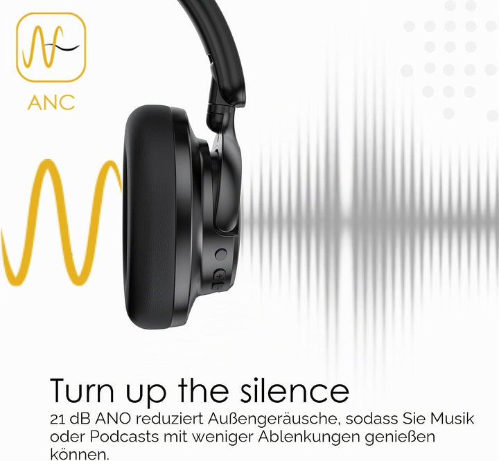 Boompods Headpods ANC+ Geräuschunterdrückende Kopfhörer - Over-Ear Bluetooth Kopfhörer mit Mikrof