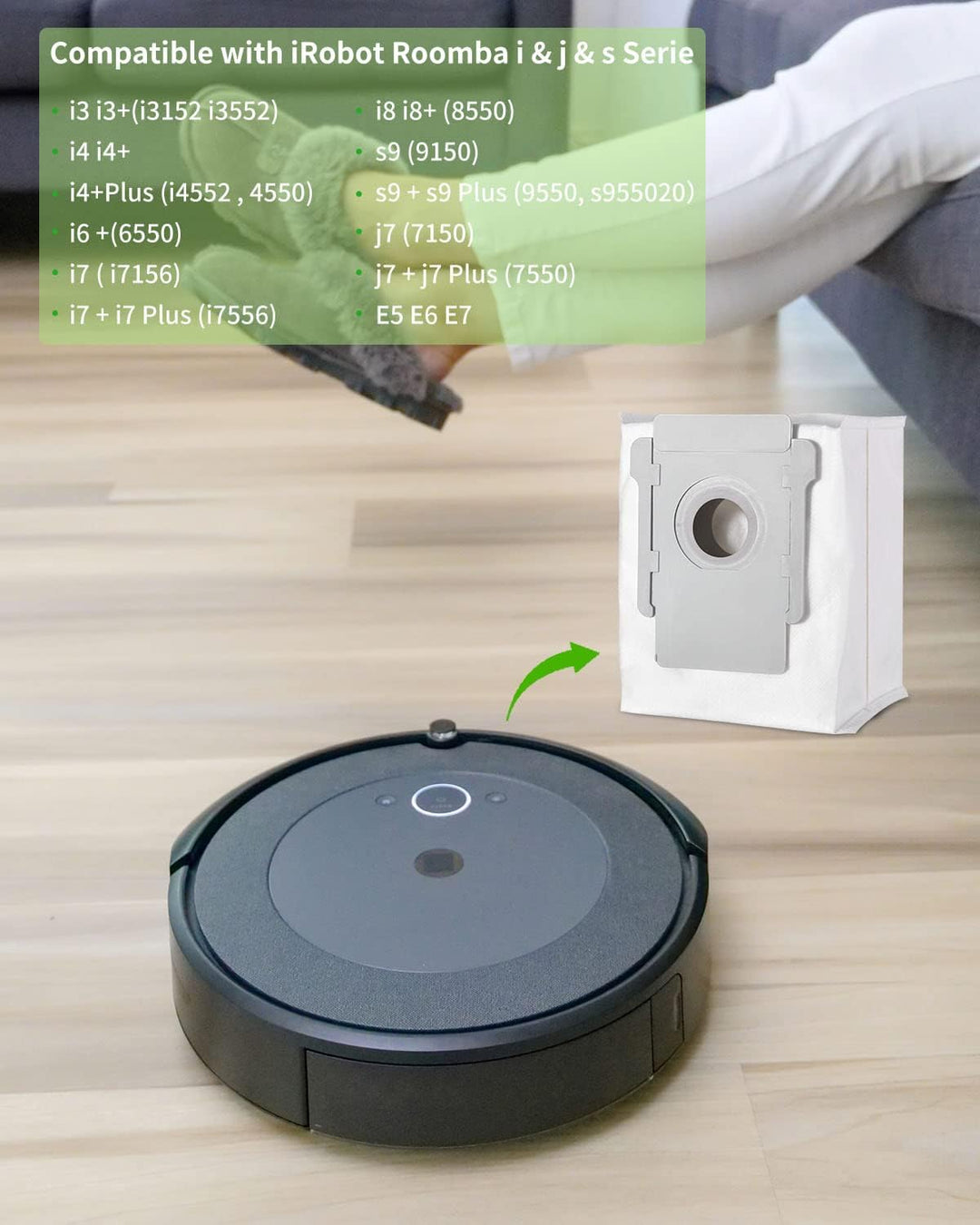 12 Ersatz-Staubbeutel kompatibel für iRobot i7 i7+ i7 Plus S9 S9+ j7 j7+ j7 Plus E5 E6 E7, Zubehör S