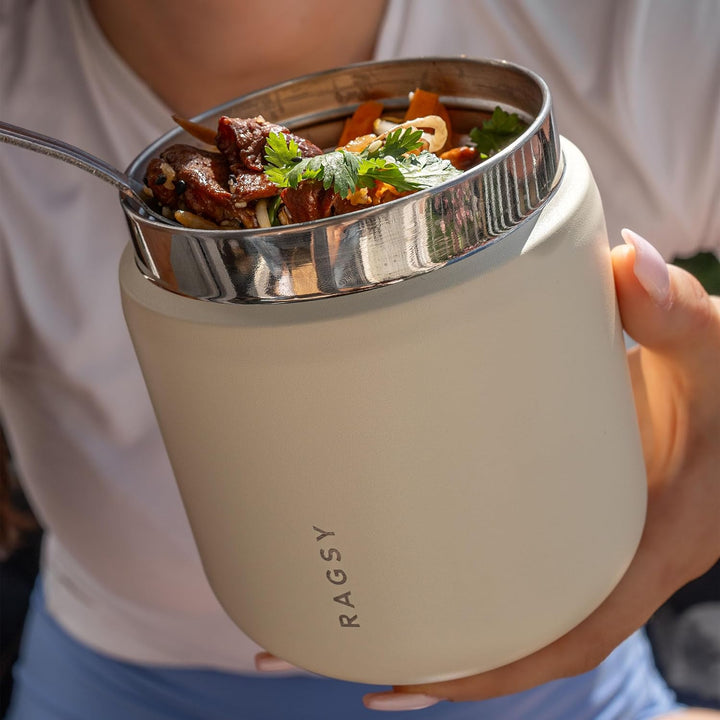 RAGSY Thermobehälter Essen - Lunchbehälter aus 18/8 Edelstahl, breite Öffnung - Auslaufsicher, leich