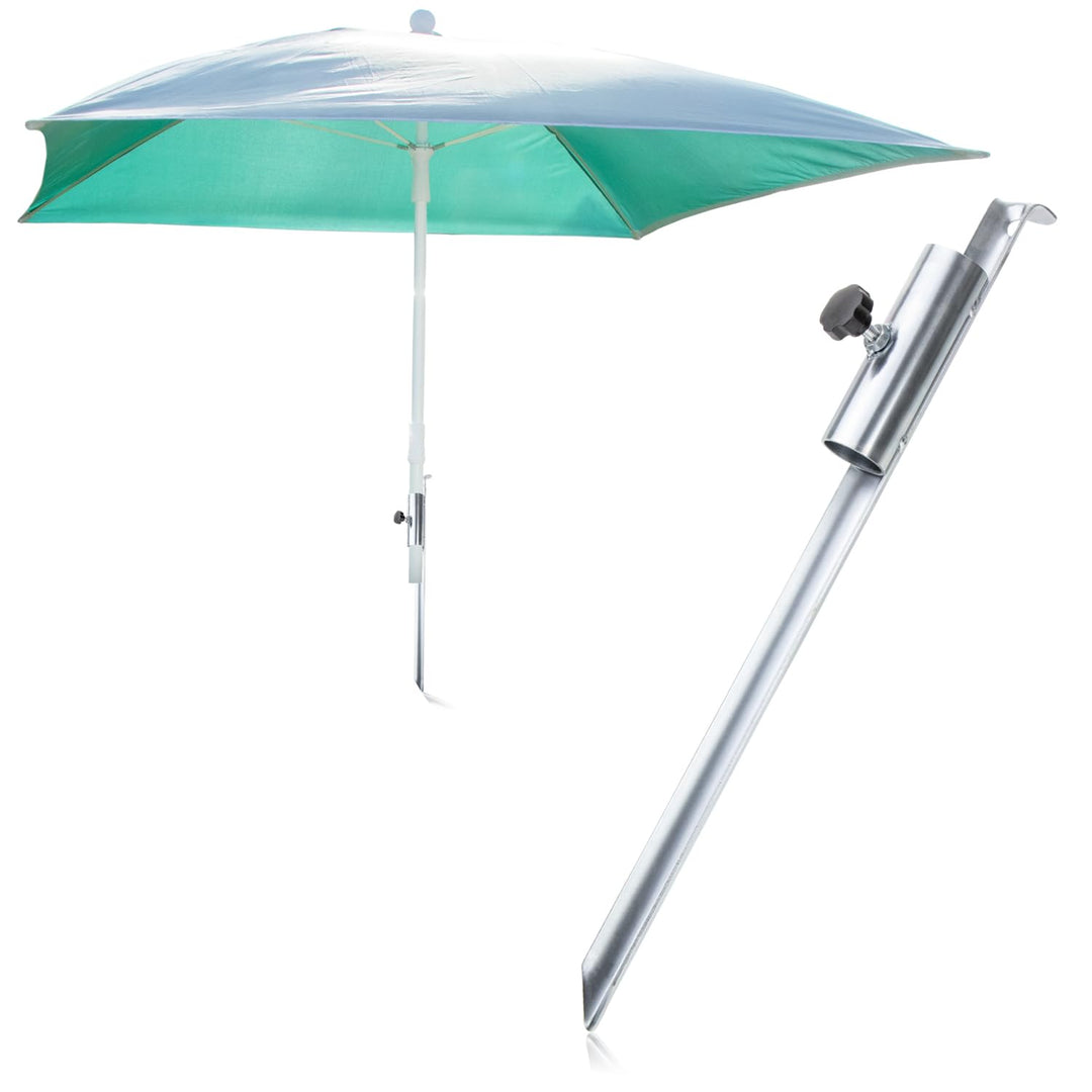 com-four® Sonnenschirmhalter aus verzinktem Stahl - Erdspiess für den Boden - Standfuss für Sonnensc