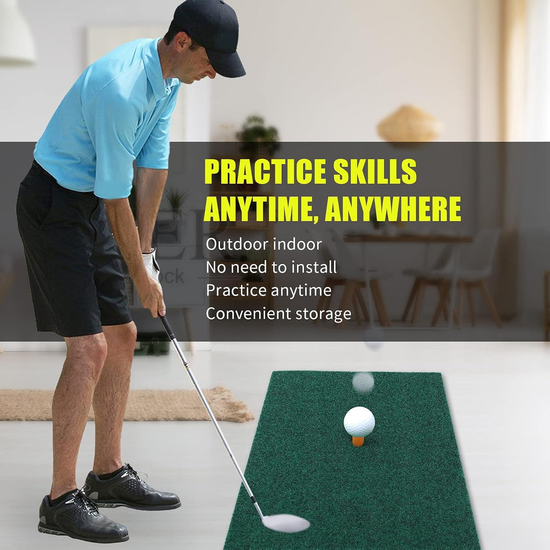 Übungsmatte, Kunstrasen mit Beflockter Eva-Polsterung, Golfmatte Indoor-Outdoor-Übungen mit Abschlag