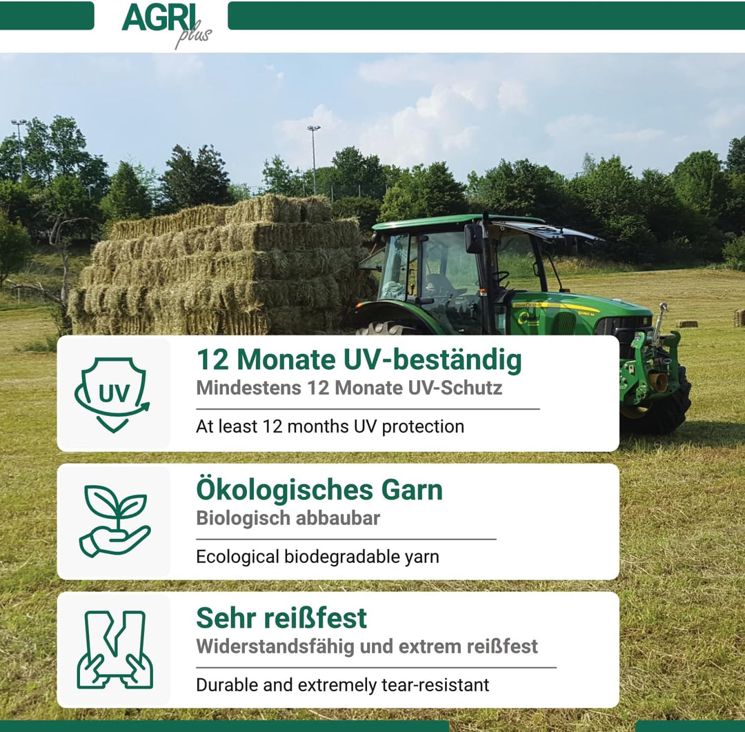 AGRI plus Sisal Bindegarn I 2 Stück = 3600 m I Stärke 200 m/kg I Nachhaltiges Garn für Rundballen-Pr