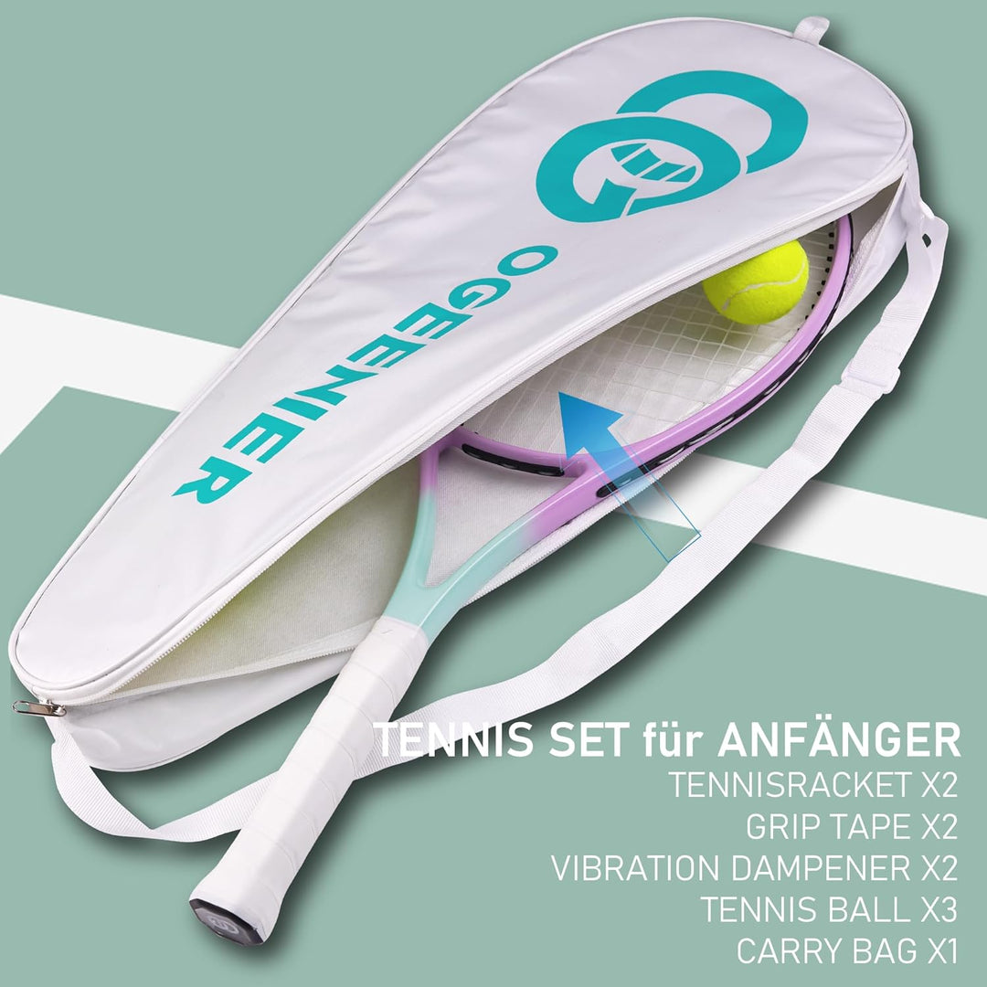 OGEENIER 27 Zoll 2 Player Tennisschläger Racket Set für Erwachsene Tennisschläger Damen Herren, für