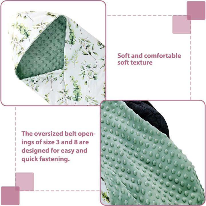 Baby Einschlagdecke Babyschale, Baumwolle Reversible Decke, Universal Babydecke Doppelseitig, für Ki