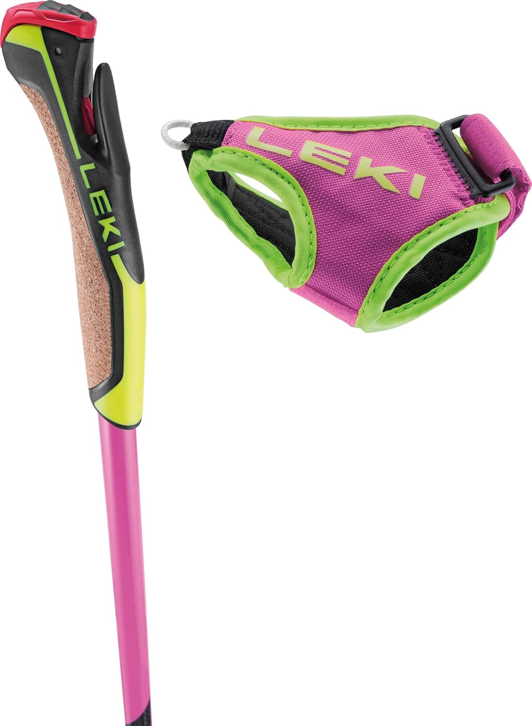 LEKI Unisex-Adult Skistock 145 Neon Pink - Neon Yellow - Black, 145 Neon Pink - Neon Yellow - Black