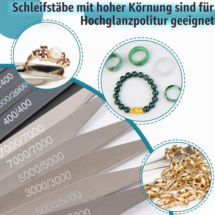 Honoson 40 Polierstäbe für Kunststoff Modell Metall Holz Schleifstäbe Modellbau Werkzeug Schleifpapi