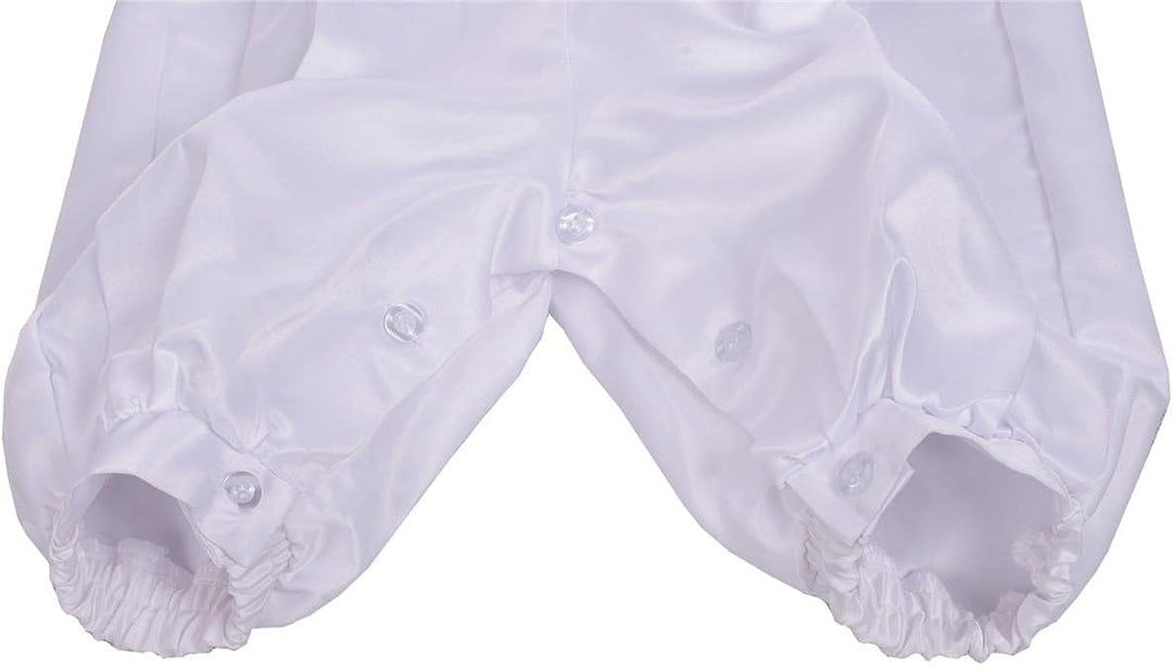 Lito Angels Satin Taufkleidung Taufanzug mit Hut für Baby Junge, Taufe Strampler Body Weiss Anzug, G