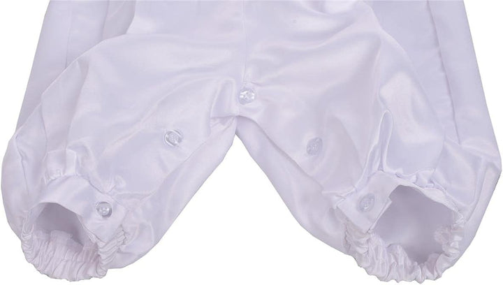 Lito Angels Satin Taufkleidung Taufanzug mit Hut für Baby Junge, Taufe Strampler Body Weiss Anzug, G