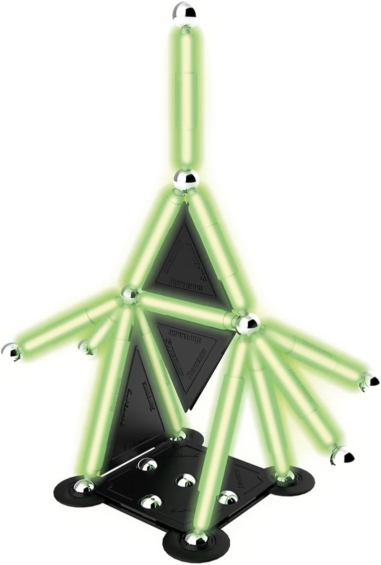 Happy People Supermag GlowStix Magnetisches Konstruktionsspielzeug Magnetische Bausteine Magnetspiel